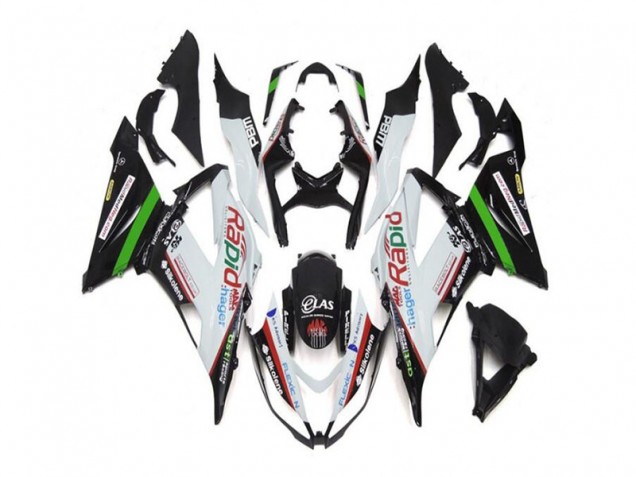 ABS Kits Carenado Moto Kawasaki ZX6R 2013-2018 - Blanco Negro ABS Kits Carenado Moto Kawasaki ZX6R 2013-2018 - Blanco Negro
