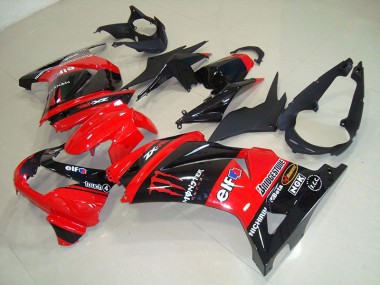 ABS Moto Plástica Kawasaki ZX 250R 2008-2012 - Negro Rojo Monster
