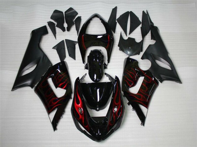 ABS Moto Plástica Kawasaki ZX6R 2005-2006 - Rojo Negro ABS Moto Plástica Kawasaki ZX6R 2005-2006 - Rojo Negro