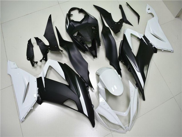 ABS Moto Plástica Kawasaki ZX6R 2013-2018 - Blanco Negro ABS Moto Plástica Kawasaki ZX6R 2013-2018 - Blanco Negro
