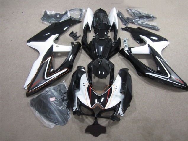 ABS Moto Plástica Suzuki GSXR 600 K8 2008-2010 - Negro Blanco ABS Moto Plástica Suzuki GSXR 600 K8 2008-2010 - Negro Blanco