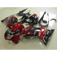 ABS Moto Plástico Kawasaki ZX 250R 2008-2012 - Negro Rojo Monster