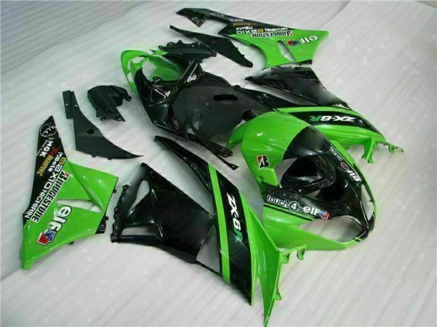 ABS Moto Plástico Kawasaki ZX6R 2009-2012 - Verde Negro ABS Moto Plástico Kawasaki ZX6R 2009-2012 - Verde Negro