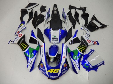 ABS Moto Plástico Yamaha R1 2015-2019 - Azul Azul Blanco ENEOS Movistar 46