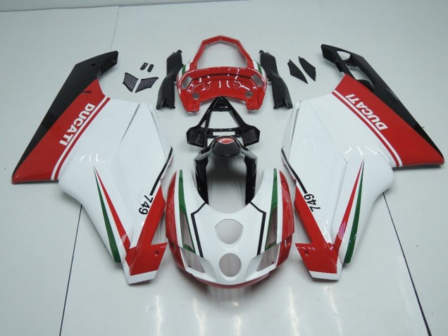 Carenado Moto Ducati 749 999 2003-2004 - Blanco Rojo con Cola Open Carenado Moto Ducati 749 999 2003-2004 - Blanco Rojo con Cola Open
