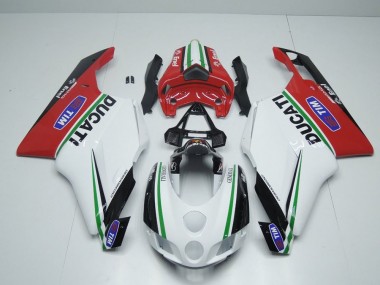 Carenado Moto Ducati 749 999 2005-2006 - Blanco Rojo Enel