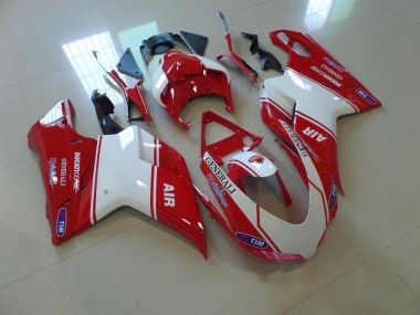 Carenado Moto Ducati 848 1098 1198 2007-2014 - Rojo & Blanco Air