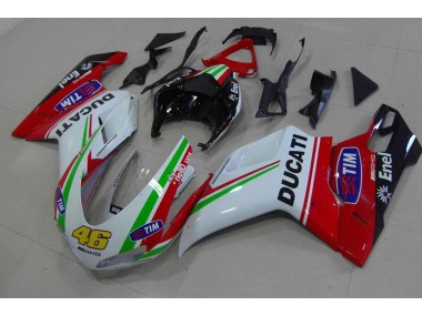 Carenado Moto Ducati 848 1098 1198 2007-2014 - Rojo Blanco Amarillo 46