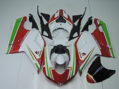 Carenado Moto Ducati 848 1098 1198 2007-2014 - Rojo Blanco & Verde