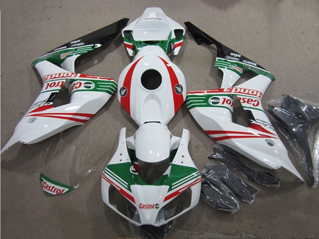 Carenado Moto Honda CBR 1000 RR 2006-2007 - Blanco Verde Rojo Castrol Carenado Moto Honda CBR 1000 RR 2006-2007 - Blanco Verde Rojo Castrol