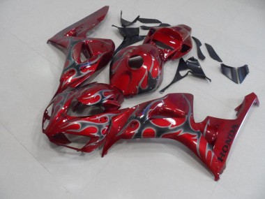 Carenado Moto Honda CBR 1000 RR 2006-2007 - Rojo Plata Llama