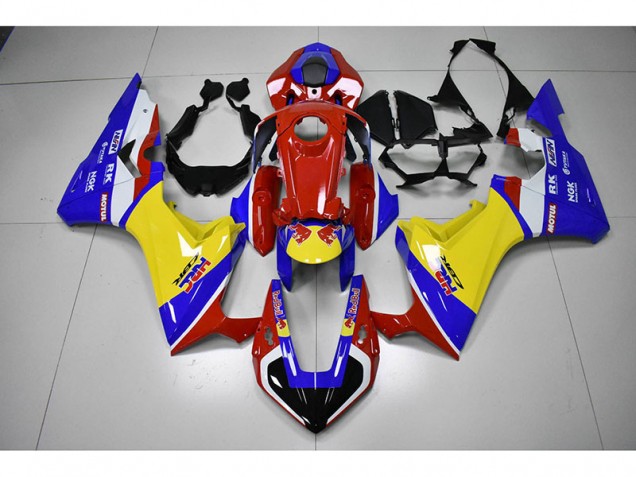 Carenado Moto Honda CBR 1000 RR 2017-2023 - Rojo Amarillo Azul HRC Red Bull Carenado Moto Honda CBR 1000 RR 2017-2023 - Rojo Amarillo Azul HRC Red Bull