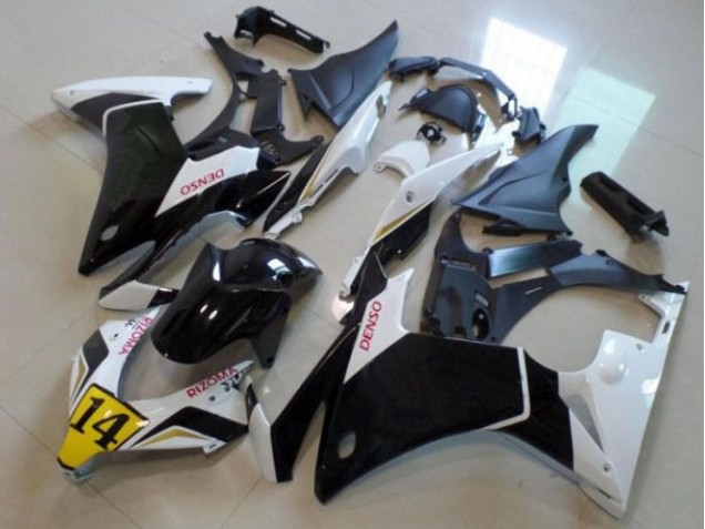 Carenado Moto Honda CBR 500 RR 2013-2015 - Negro Blanco Denso Rizoma 14 Carenado Moto Honda CBR 500 RR 2013-2015 - Negro Blanco Denso Rizoma 14