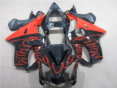 Carenado Moto Honda CBR 600 F4i 2001-2003 - Negro Rojo Llama