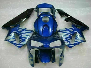 Carenado Moto Honda CBR 600 RR 2003-2004 - Azul con Plata Llama