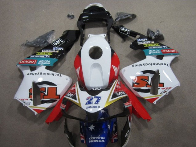 Carenado Moto Honda CBR 600 RR 2003-2004 - Blanco Rojo Azul 27 Carenado Moto Honda CBR 600 RR 2003-2004 - Blanco Rojo Azul 27