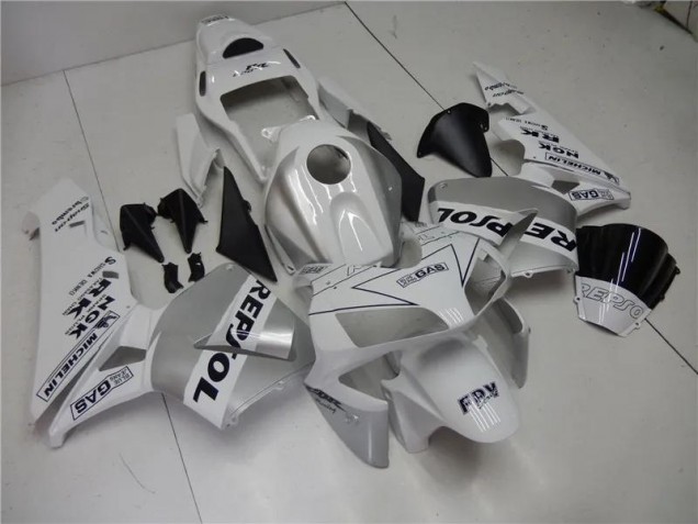 Carenado Moto Honda CBR 600 RR 2003-2004 - Plata Blanco Negro Repsol Carenado Moto Honda CBR 600 RR 2003-2004 - Plata Blanco Negro Repsol