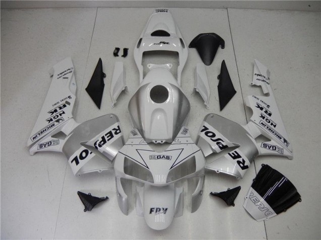 Carenado Moto Honda CBR 600 RR 2003-2004 - Plata Blanco Negro Repsol Carenado Moto Honda CBR 600 RR 2003-2004 - Plata Blanco Negro Repsol