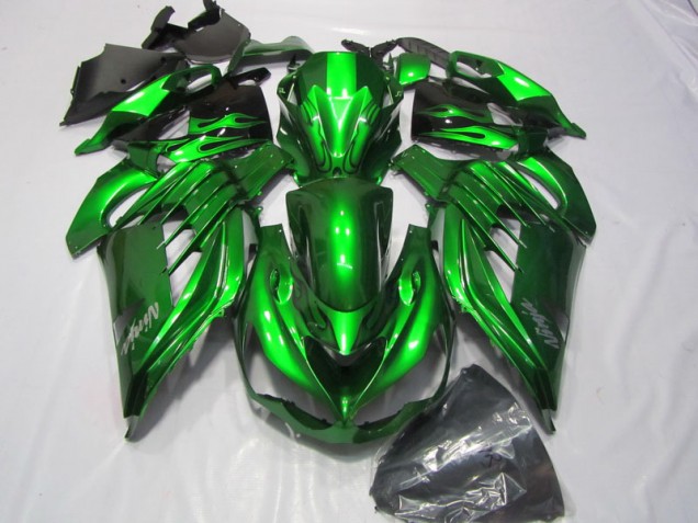 Carenado Moto Kawasaki ZX14R ZZR 1400 2012-2021 - Verde Blanco Ninja Calcomanía Carenado Moto Kawasaki ZX14R ZZR 1400 2012-2021 - Verde Blanco Ninja Calcomanía