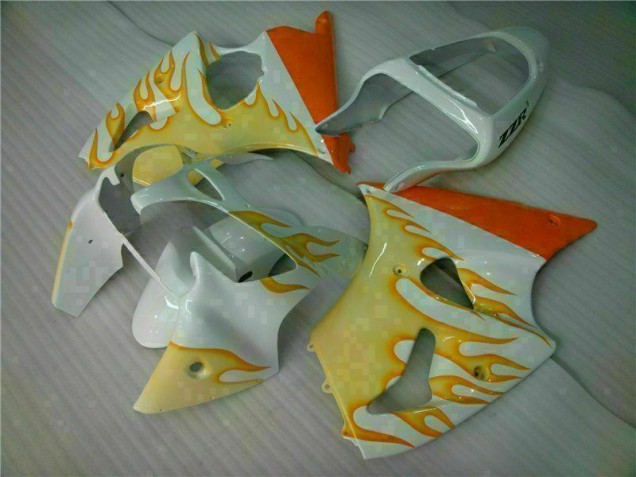 Carenado Moto Kawasaki ZX6R 2000-2002 - Blanco Amarillo Llama Carenado Moto Kawasaki ZX6R 2000-2002 - Blanco Amarillo Llama