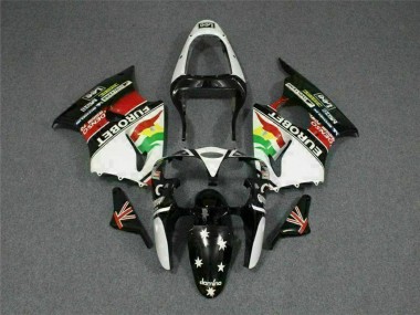 Carenado Moto Kawasaki ZX6R 2000-2002 - Negro Blanco Eurobet