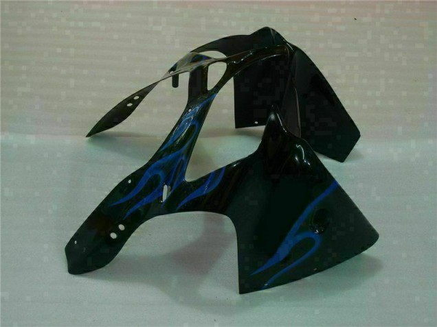 Carenado Moto Kawasaki ZX6R 2000-2002 - Negro con Azul Llama Carenado Moto Kawasaki ZX6R 2000-2002 - Negro con Azul Llama