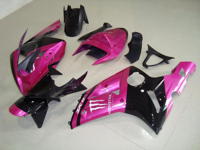 Carenado Moto Kawasaki ZX6R 2003-2004 - Rosa Negro Monster Carenado Moto Kawasaki ZX6R 2003-2004 - Rosa Negro Monster