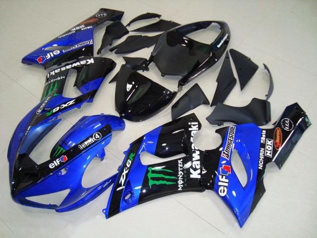 Carenado Moto Kawasaki ZX6R 2005-2006 - Caramelo Azul Monster Carenado Moto Kawasaki ZX6R 2005-2006 - Caramelo Azul Monster