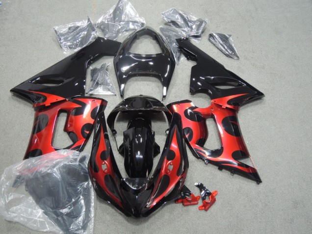Carenado Moto Kawasaki ZX6R 2005-2006 - Negro Rojo Carenado Moto Kawasaki ZX6R 2005-2006 - Negro Rojo