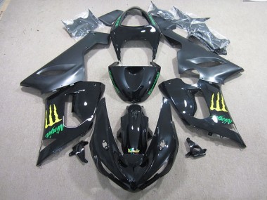Carenado Moto Kawasaki ZX6R 2005-2006 - Negro Verde Ninja