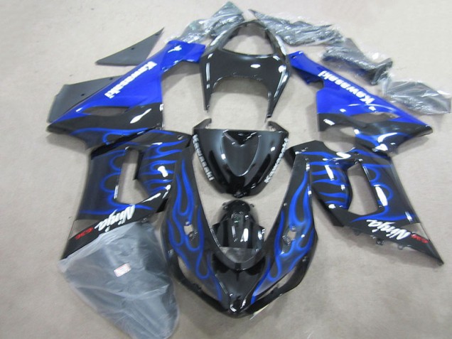 Carenado Moto Kawasaki ZX6R 2005-2006 - Ninja 636 de llama azul y negra Carenado Moto Kawasaki ZX6R 2005-2006 - Ninja 636 de llama azul y negra