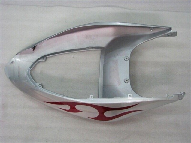 Carenado Moto Kawasaki ZX6R 2005-2006 - Plata Rojo Llamas Carenado Moto Kawasaki ZX6R 2005-2006 - Plata Rojo Llamas