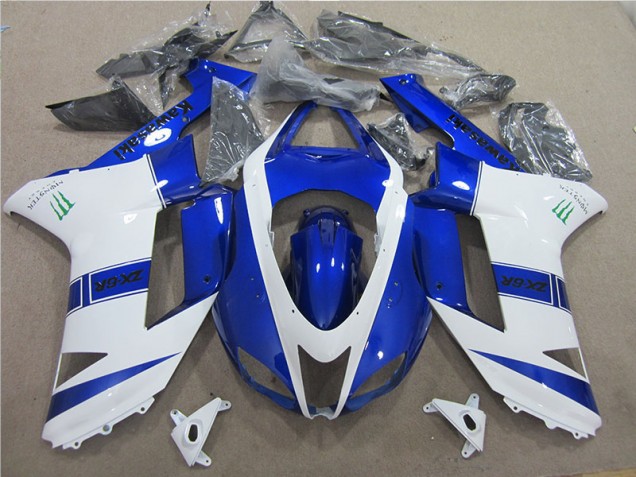 Carenado Moto Kawasaki ZX6R 2007-2008 - Azul Blanco Monster Carenado Moto Kawasaki ZX6R 2007-2008 - Azul Blanco Monster