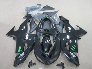 Carenado Moto Kawasaki ZX6R 2007-2008 - Negro Ninja Verde Monster