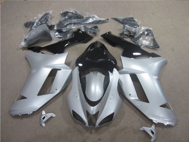 Carenado Moto Kawasaki ZX6R 2007-2008 - Plata Negro