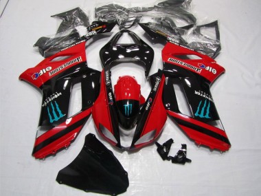 Carenado Moto Kawasaki ZX6R 2007-2008 - Rojo Negro Monster