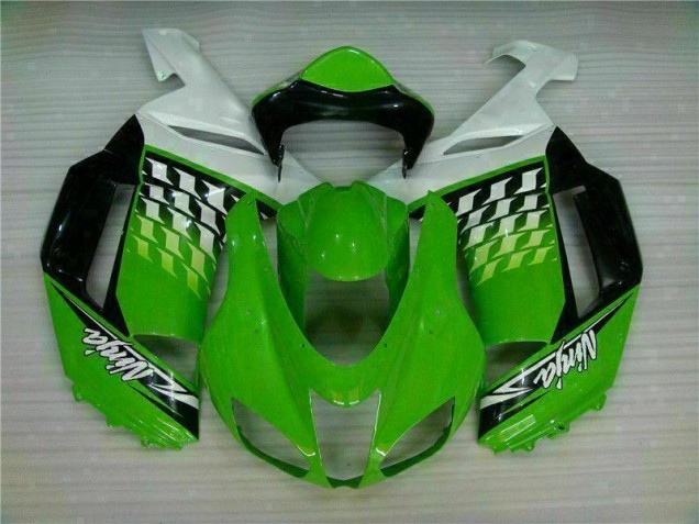 Carenado Moto Kawasaki ZX6R 2007-2008 - Verde Blanco Ninja Carenado Moto Kawasaki ZX6R 2007-2008 - Verde Blanco Ninja
