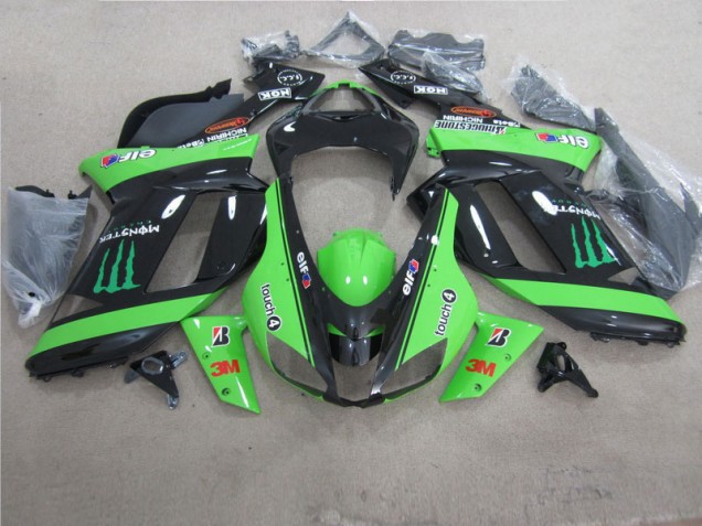 Carenado Moto Kawasaki ZX6R 2007-2008 - Verde Negro 3M Monster Carenado Moto Kawasaki ZX6R 2007-2008 - Verde Negro 3M Monster