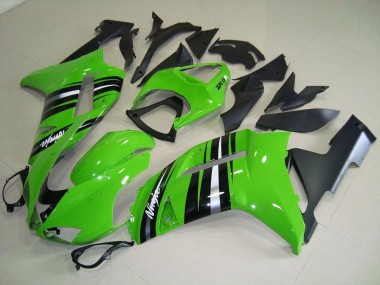 Carenado Moto Kawasaki ZX6R 2007-2008 - Verde & Plata Raya
