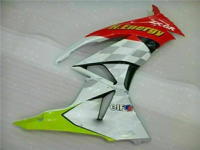 Carenado Moto Kawasaki ZX6R 2009-2012 - Blanco Rojo H. Energy Carenado Moto Kawasaki ZX6R 2009-2012 - Blanco Rojo H. Energy