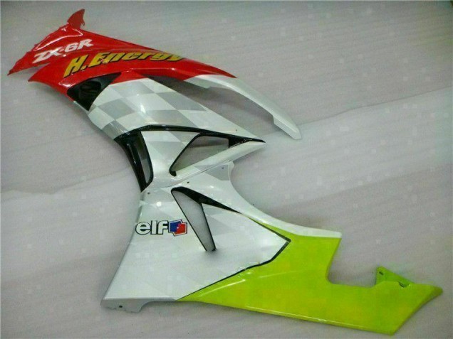 Carenado Moto Kawasaki ZX6R 2009-2012 - Blanco Rojo H. Energy Carenado Moto Kawasaki ZX6R 2009-2012 - Blanco Rojo H. Energy