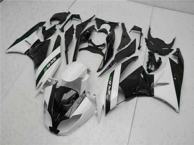Carenado Moto Kawasaki ZX6R 2009-2012 - Negro Blanco Carenado Moto Kawasaki ZX6R 2009-2012 - Negro Blanco