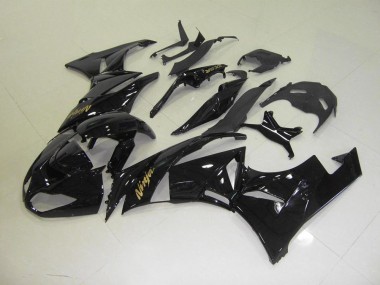 Carenado Moto Kawasaki ZX6R 2009-2012 - Negro con Oro Pegatinas