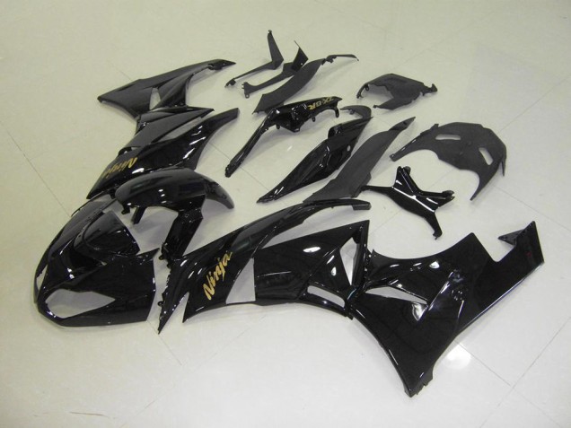 Carenado Moto Kawasaki ZX6R 2009-2012 - Negro con Oro Pegatinas Carenado Moto Kawasaki ZX6R 2009-2012 - Negro con Oro Pegatinas