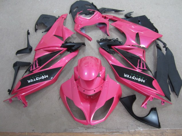 Carenado Moto Kawasaki ZX6R 2009-2012 - Rosa Negro Monster Carenado Moto Kawasaki ZX6R 2009-2012 - Rosa Negro Monster