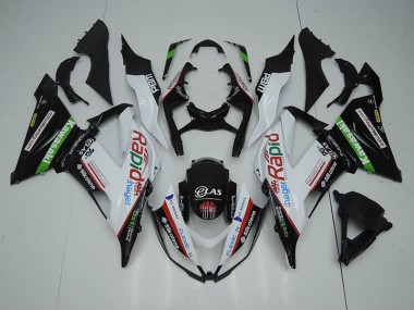 Carenado Moto Kawasaki ZX6R 2013-2018 - Negro Blanco Rapid Hager