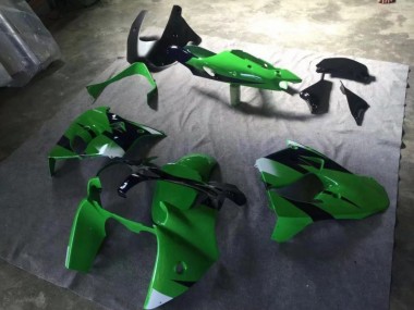 Carenado Moto Kawasaki ZX9R 2000-2001 - Verde Negro Mate Tinta Azul