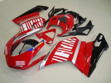 Carenado Moto & Plástico Ducati 848 1098 1198 2007-2014 - Rojo Blanco