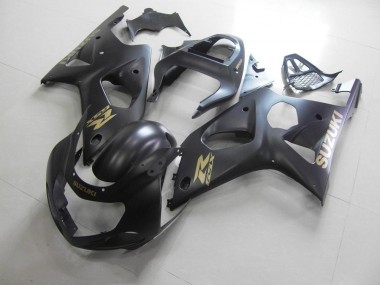Carenado Moto Suzuki GSXR 1000 K1 2000-2002 - Todo Negro mate con calcomanía dorada
