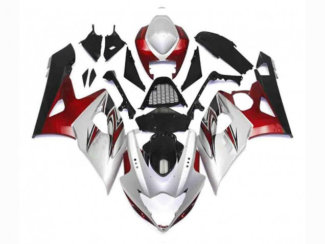 Carenado Moto Suzuki GSXR 1000 K5 2005-2006 - Plata Rojo Negro Carenado Moto Suzuki GSXR 1000 K5 2005-2006 - Plata Rojo Negro